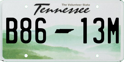 TN license plate B8613M