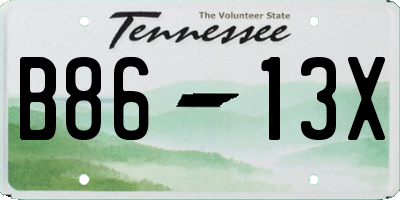 TN license plate B8613X