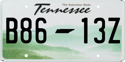 TN license plate B8613Z