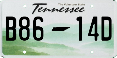 TN license plate B8614D