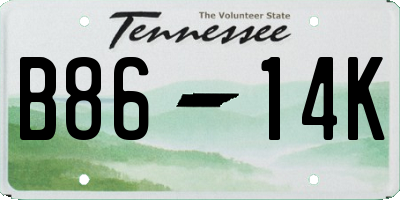 TN license plate B8614K