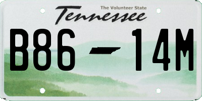 TN license plate B8614M