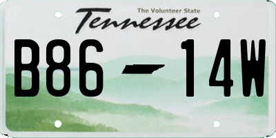 TN license plate B8614W