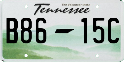 TN license plate B8615C