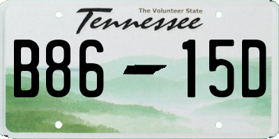 TN license plate B8615D