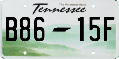 TN license plate B8615F