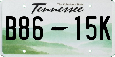 TN license plate B8615K