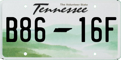 TN license plate B8616F