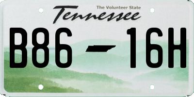 TN license plate B8616H