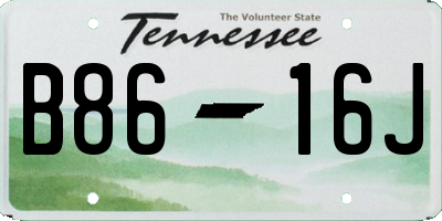 TN license plate B8616J