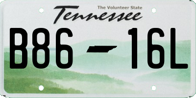 TN license plate B8616L