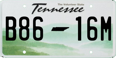 TN license plate B8616M