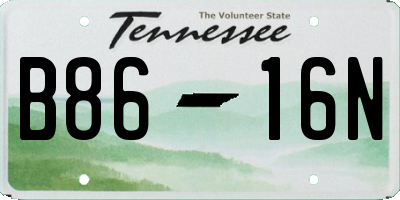 TN license plate B8616N