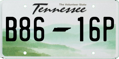 TN license plate B8616P
