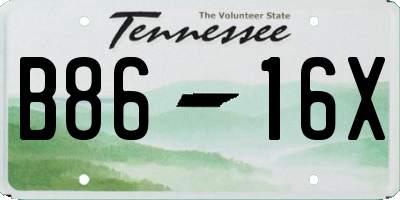 TN license plate B8616X