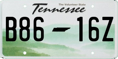 TN license plate B8616Z