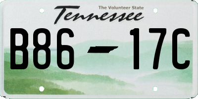 TN license plate B8617C