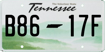 TN license plate B8617F