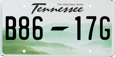 TN license plate B8617G