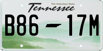 TN license plate B8617M