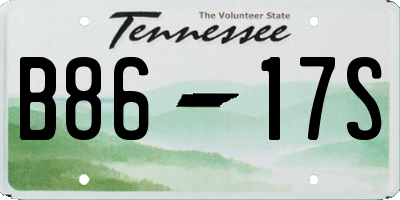 TN license plate B8617S