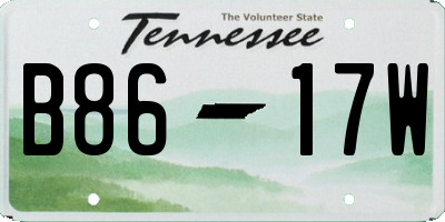 TN license plate B8617W