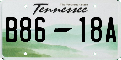 TN license plate B8618A