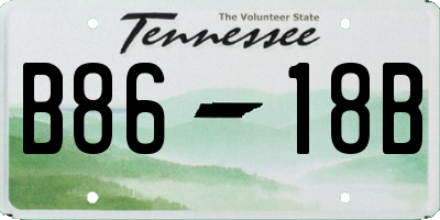 TN license plate B8618B