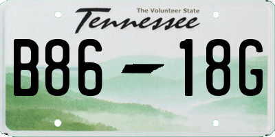 TN license plate B8618G