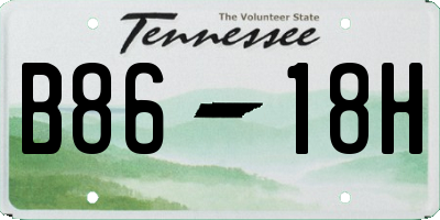 TN license plate B8618H
