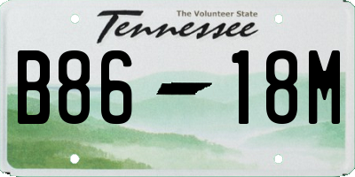 TN license plate B8618M