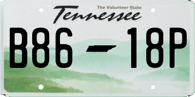 TN license plate B8618P