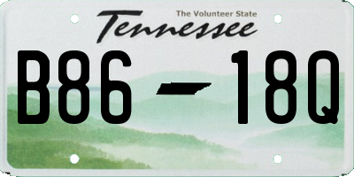 TN license plate B8618Q