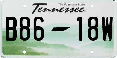 TN license plate B8618W