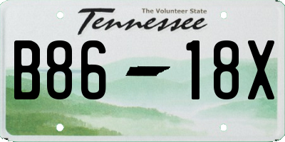 TN license plate B8618X