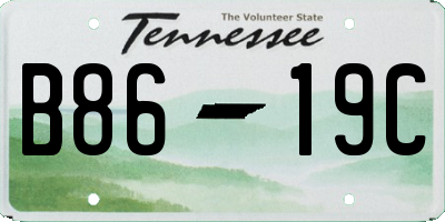 TN license plate B8619C