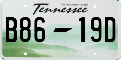 TN license plate B8619D