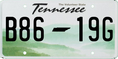TN license plate B8619G