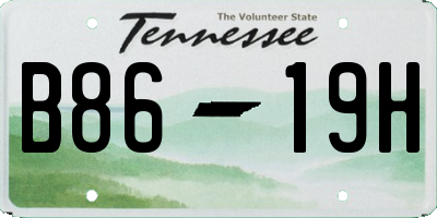 TN license plate B8619H