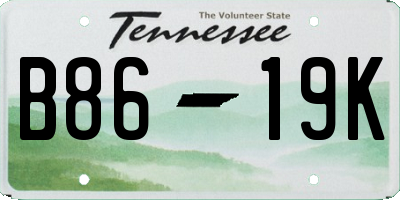 TN license plate B8619K