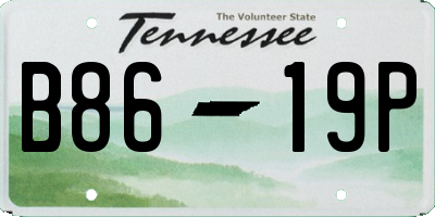 TN license plate B8619P