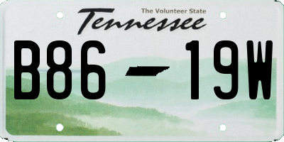 TN license plate B8619W