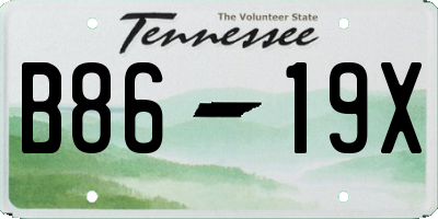 TN license plate B8619X