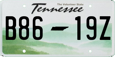 TN license plate B8619Z
