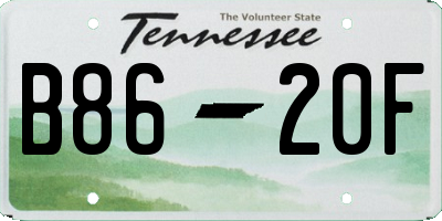 TN license plate B8620F