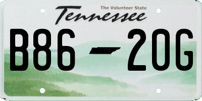 TN license plate B8620G
