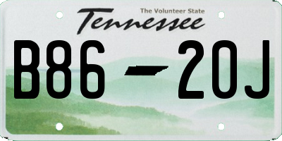 TN license plate B8620J