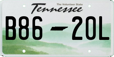 TN license plate B8620L