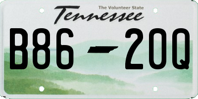 TN license plate B8620Q