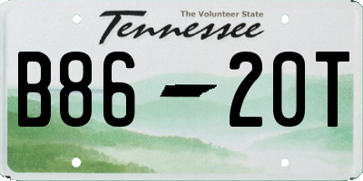 TN license plate B8620T